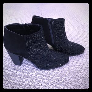 Black sparkle Jennifer Lopez booties